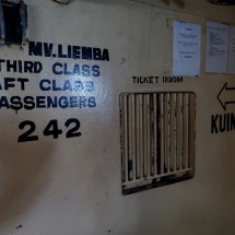 3rd class ticket counter of MS Liemba, a German ship from the German occupation before First World War